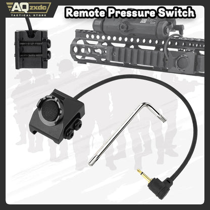 Remote Pressure Switch with 2.5mm Plug for PEQ DBAL NGAL Airsoft Laser Sight,Aluminium Tactical Light Switch Mount for 20mm Rail