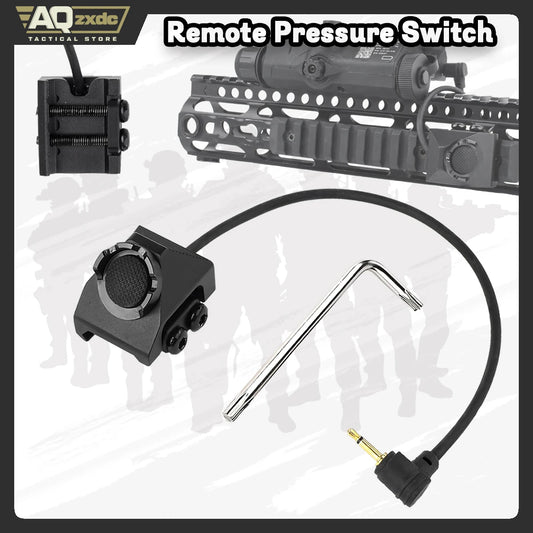 Remote Pressure Switch with 2.5mm Plug for PEQ DBAL NGAL Airsoft Laser Sight,Aluminium Tactical Light Switch Mount for 20mm Rail