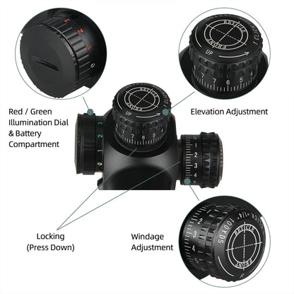Hunting Rifle Scope Canis Latrans 2.5-10X26 FFP Magnifier Riflescope Shooting Opticl Sight Hunting Red Green Illuminated 1-0253