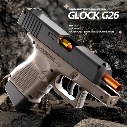 Mini G26 Empty Hanging Shell Ejecting Toy Gun Soft Bullet Blaster Toy Black Pistol for Kids Boys Girls Gift