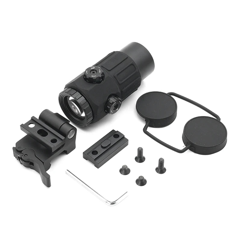 G45 Magnifier Sight 5X with Switch to Side Quick Detach QD Mount for Hunting and Airsoft Rifle with Original Markings