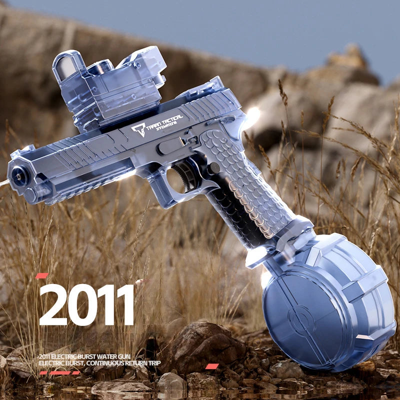 Electric Continuous Firing 2011 Water Gun Light Flashing Pistol Summer Outdoor Pool Spray Water Fights Gun for Adults Kids