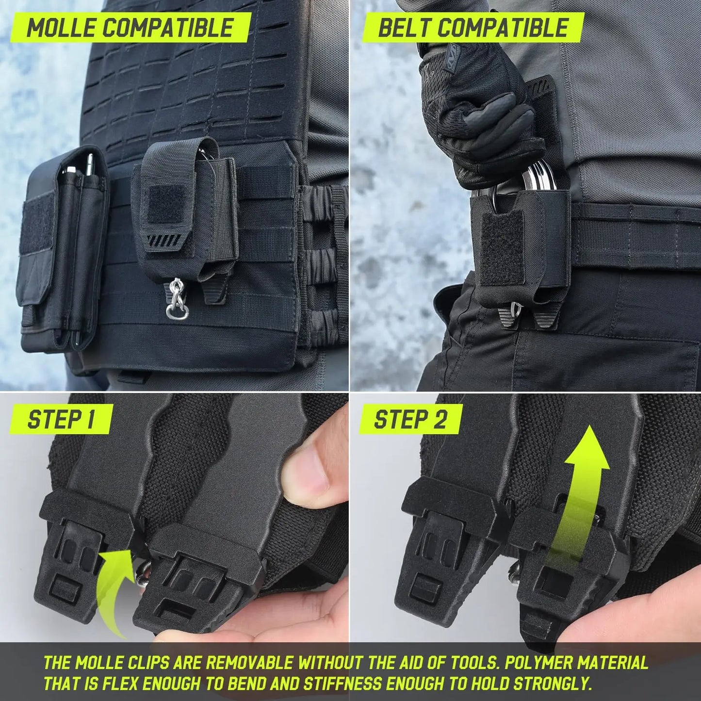Law Enforcement Gear Handcuff Holder, Molle Handcuff Pouch for Duty Belt, Police Vest, Handcuff Case Fit Hinged/Folding Handcuff