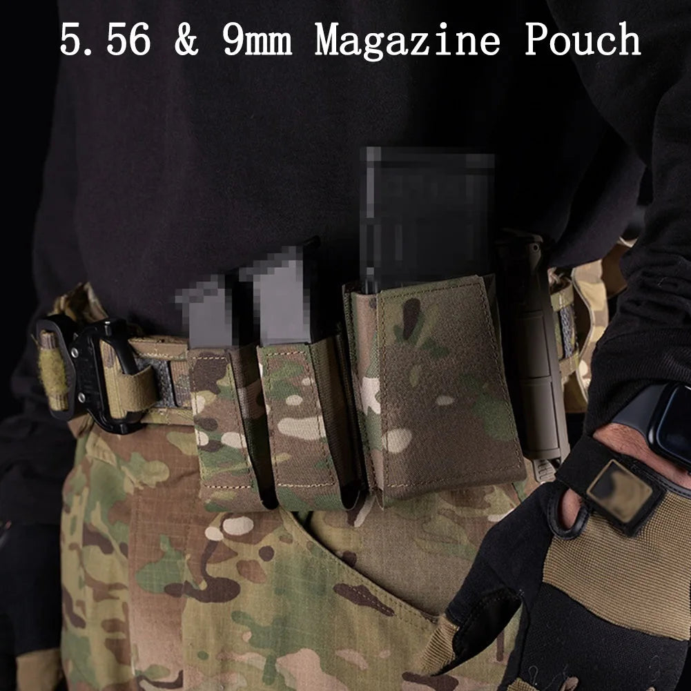 Tactical Battle Belt with 9/5.56mm Mag Pouch, P320 Holster, Ifak Medical Pouch Tactical Utility Duty Molle Belt Airsoft Belt Set