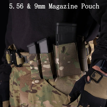 Tactical Battle Belt with 9/5.56mm Mag Pouch, P320 Holster, Ifak Medical Pouch Tactical Utility Duty Molle Belt Airsoft Belt Set