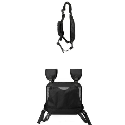 Outdoor Chest Bag, Running Backpack Vest with Phone Holder Pocket Extra Storage, Lightweight Water Resistant Chest Organizer