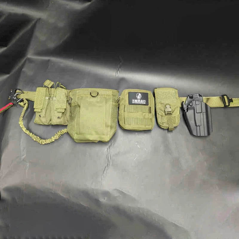 Full Set Of Outdoor Airsoft Belt Set, With Double Magazine Pouch, Phc Recovery Bag, Multi-Function Bag, G17 Quick-Draw Holster