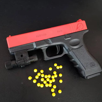 Soft Bullet Toy Pistol Lower Magazine Manual Gun With Laser Airsoft Pistol Outdoor Sports CS Weapon for Children Gift