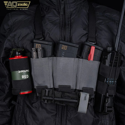 Outdoor Multifunctional Chest Strap Triple Mag Bag & Quick Release Radio Bag & Water Bottle Bag for Police on Auty Airsoft Game