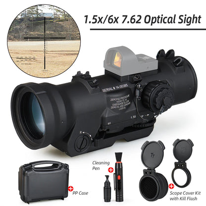 Hunting Scopes 1.5x 6x Zoom Optical Sight For Hunting Red Dot Illumination 1913 Picatinny rail compatible gs1-0409