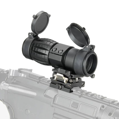 PPT Tactical Rifle Sight Scope 3x Magnifier Compact Sight with Flip UP Mount Side Picatinny Gun Rail Mount Hunting CB gs1-0002