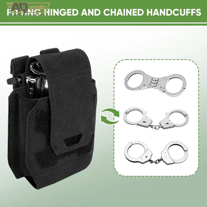 AQzxdc Police Handcuff Holster, MOLLE Handcuff Case fits Multiple Cuff, Handcuff Pouch for Duty Belt Tactical Vest Quick Release
