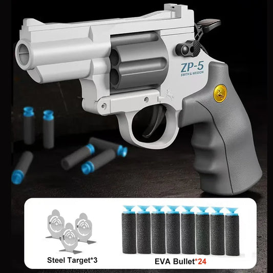 ZP5 Revolver Pistol Manual Soft Dart Bullet Launcher Toy Gun Weapon Outdoor  Airsoft  Shooter Pistola For Boys Birthday Gift