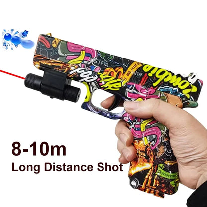 Manual Graffiti G17 Gel Toy Gun Soft Bullet Airsoft Pistol With Laser Outdoor Sports CS Game Weapon for Children Gift