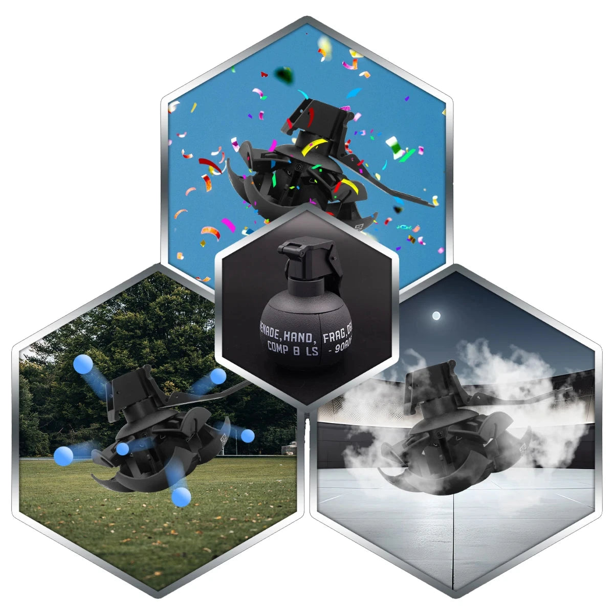 2 Pcs Tactical Grenade Model Toy, M67 Burst Grenade, Military Smoke Grenade Model, for Airsoft Paintball Hunting CS War Game