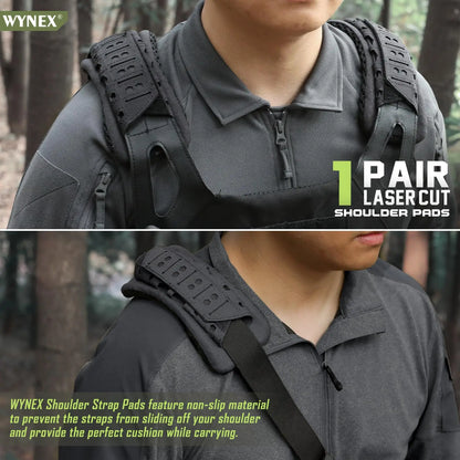 Tactical Chest Rig Bag Set, 2 Pack Shoulder Strap Pad for Vest Carrier, MOLLE Chest Pouch Utility Recon Kit Bag Vest Accessories