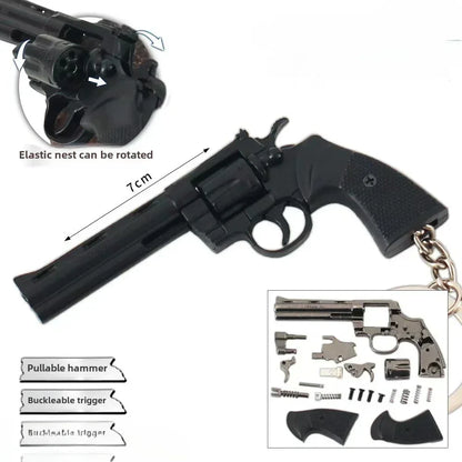 1:3 Mini Revolver Pistol G17 Desert Eagle Model Detachable Alloy Toy Gun Keychain Pendant Ornaments For Adult Boys Gift