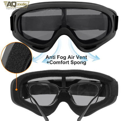 AQzxdc Tactical Helmet Set, Airsoft Mask Mesh Elastic Balaclava Mask, Anti Fog Airsoft Goggles, Tactical Full Face Protection