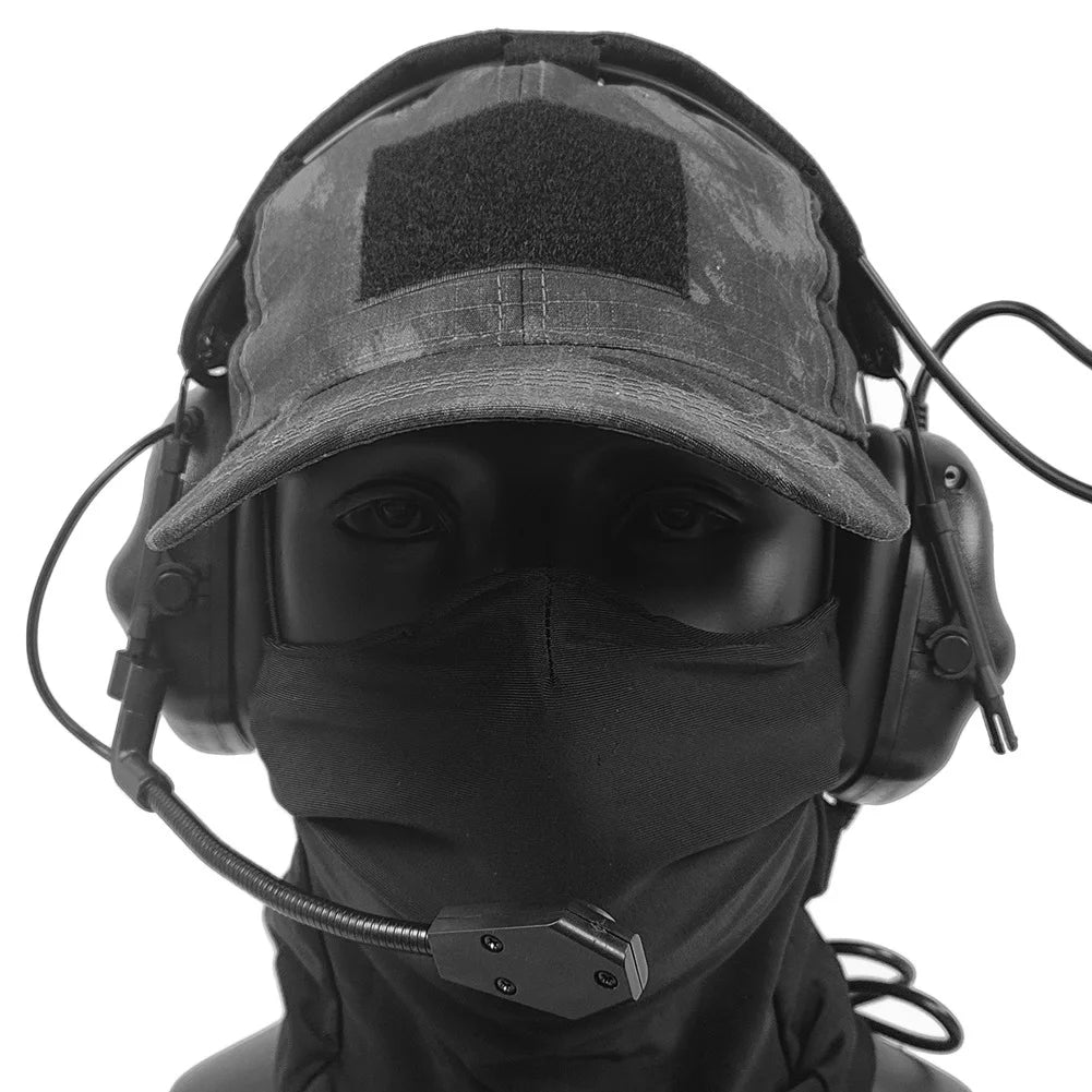 Tactical Headset with Balaclava & Baseball Cap, Airsoft Shooting Earmuffs Military Communication Earphone Set, for Hunting BBS