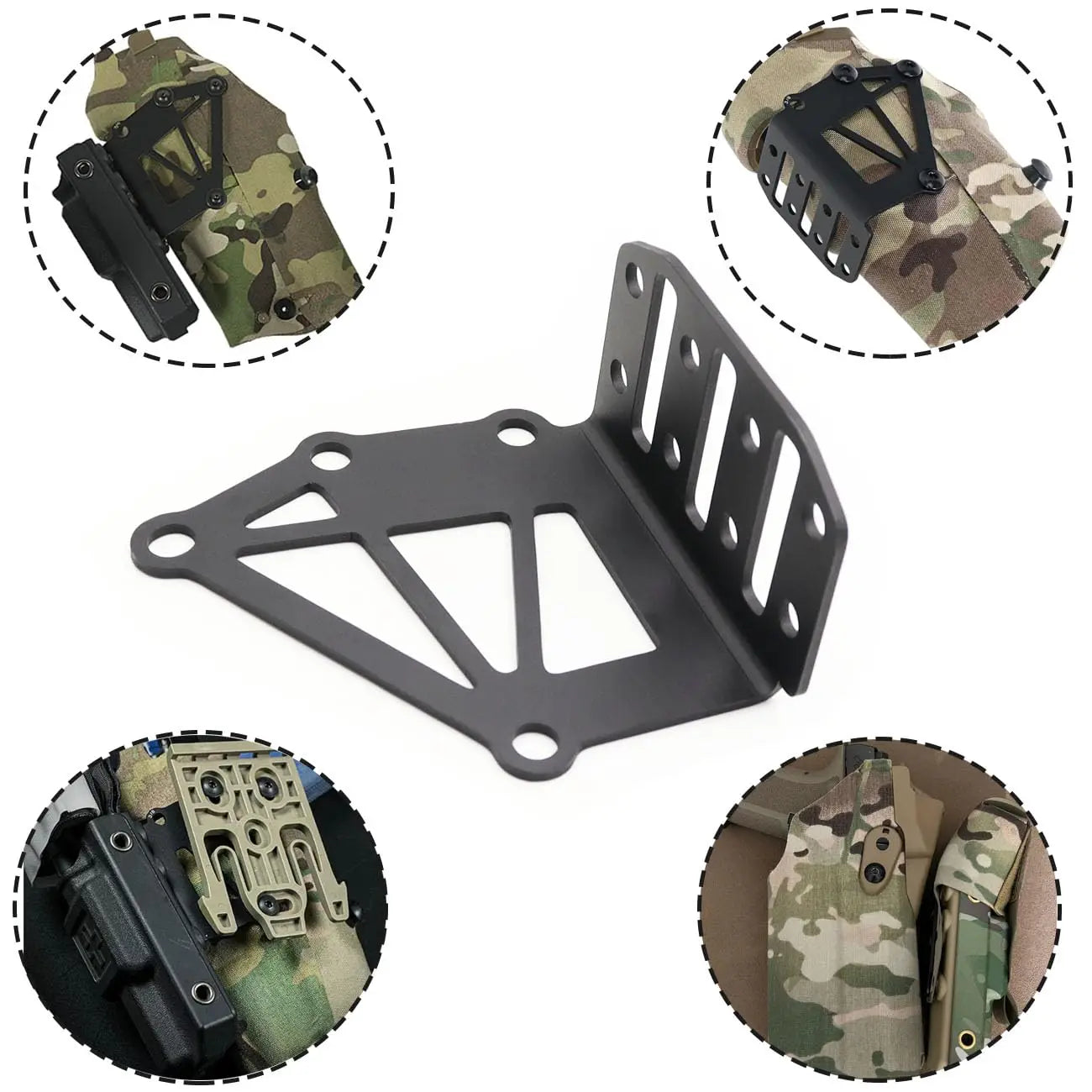 AQzxdc Tactical Tourniquet Holder for Gun Holster Adapter Mount Aluminum, QLS Police Gear Accessories for 3-Hole Right Holster