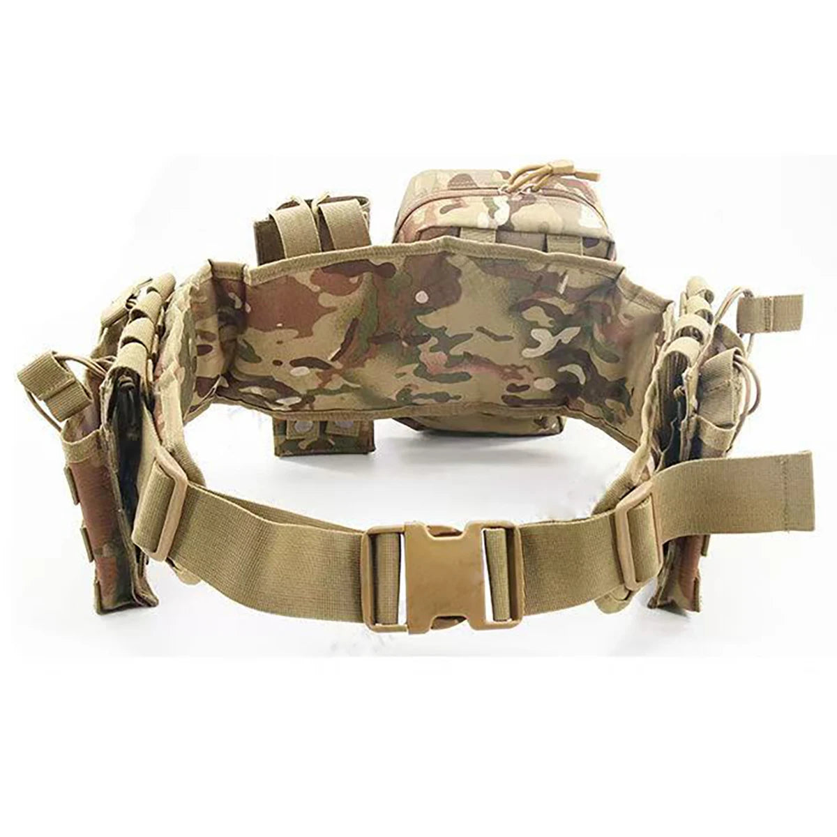 AQzxdc Outdoor Waist Wrap Camouflage Tactical Belt Set Multi-functional Molle Belt Accessory Bag for Outdoor Training