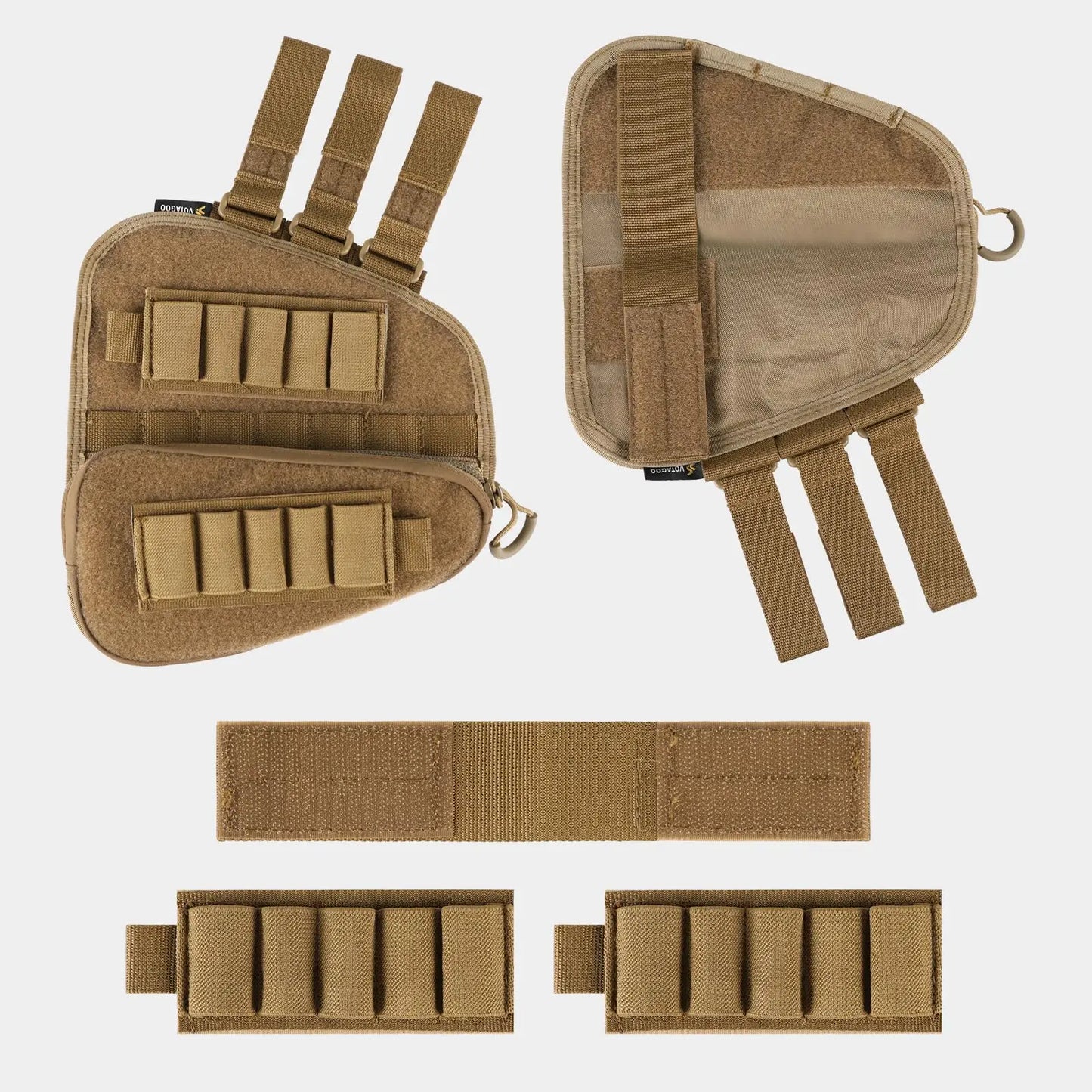 AQzxdc Tactical Gunstock Pouch Buttstock Shotgun Rifle Shell Holder for Cheek Rest Ammo Holder Pouch for Airsoft CS War Game