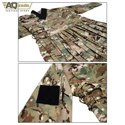 Camouflage Tactical Armored Skirt For Hunting Airsodt Shooting Flying Fish Suit Long Coat Tactical Chinese Style TAC Costume