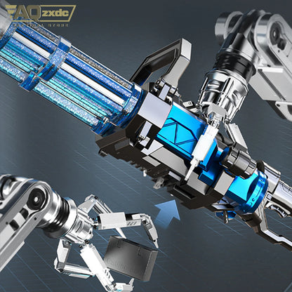 New Summer Super Large Capacity Gatling Water Gun Double Tube Gatling Simulated Flame Induction Light Fully Automatic Water Gun
