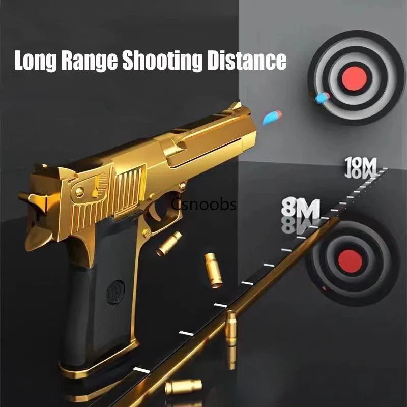 Mechanical Continuous Firing 2011 Sig17 Automatic Desert Eagle Toy Gun Shell Ejection Airsoft Pistol Soft Bullet Toy for Kids