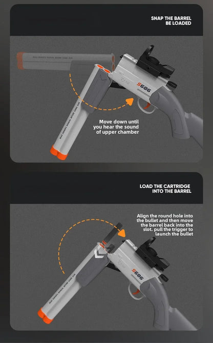 S686 Double Barreled Rifle Long Toy Gun Airsoft Launcher Dual Soft Bullets Outdoor Sports Game Shot Gun Weapon for Kids Gift