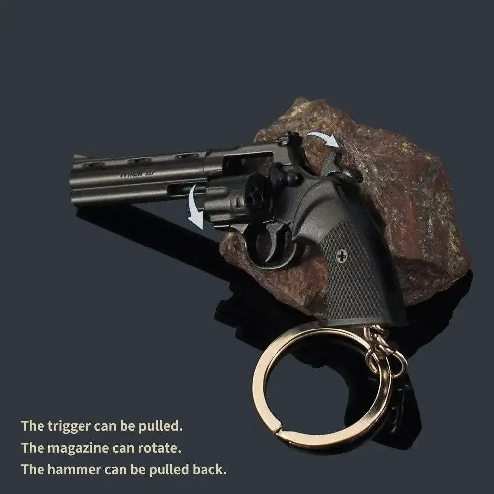 1:3 Miniature Detachable Revolver Pistol Model Alloy Toy Gun Keychain Bag Pendant Ornaments For Adult Boys BirthdayGift