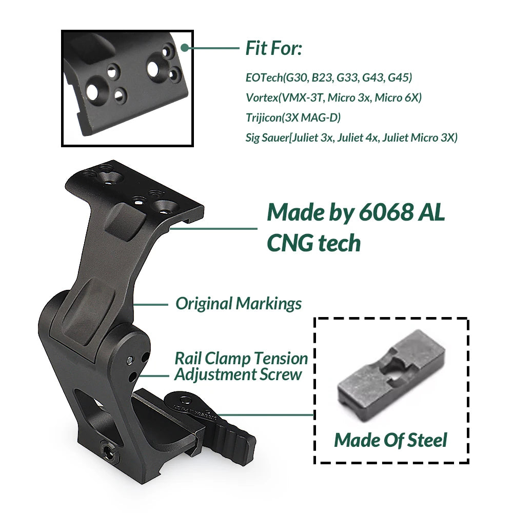 Hunting Scope accessories FTC Magnifier Scope Mount With FAST QD Levergs 2.91 inch Height Sight Scope Mounts gs24-0264B