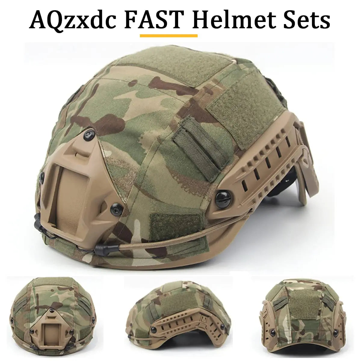 AQzxdc Paintball Game Helmet Set with Visor Flashlight Flashing Light Helmet Cover Set for Airsoft Shooting War Games Movie Prop