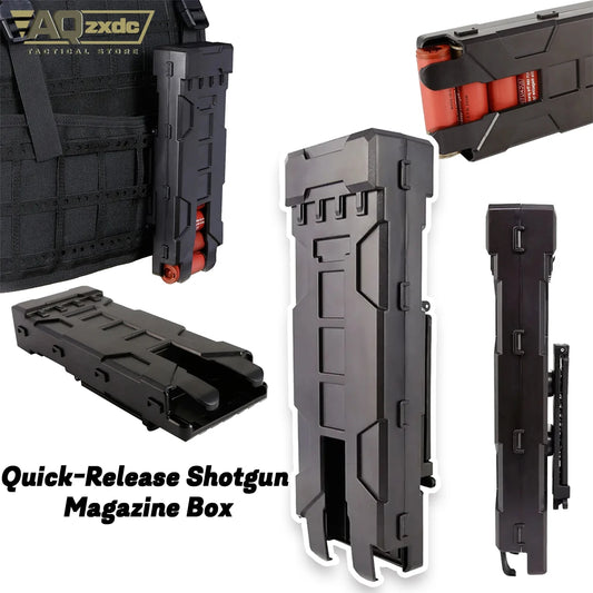 AQzxdc Tactical Quick-detachable Shotgun Magazine Box Airsoft Shot Holder  For 12 Gauge Magazine Ammo Cartridge