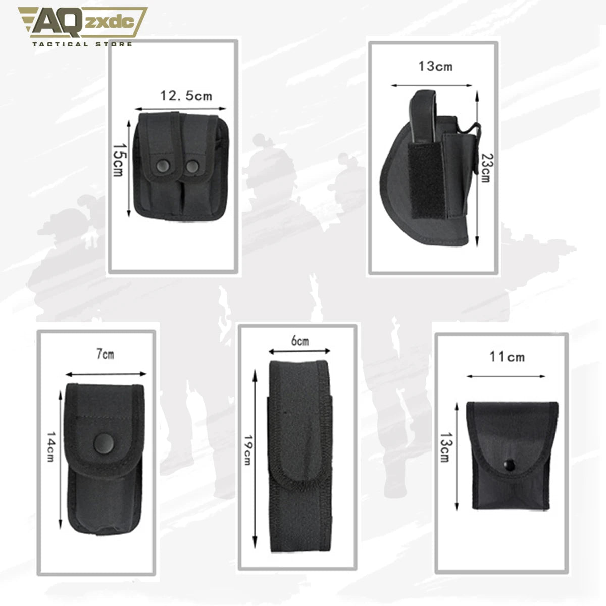 Children's Tactical Belt Set, Outdoor Modular Equipment System, Waist Belt with 9 Component Pockets for Police, Security Guard