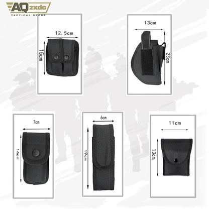 Children's Tactical Belt Set, Outdoor Modular Equipment System, Waist Belt with 9 Component Pockets for Police, Security Guard