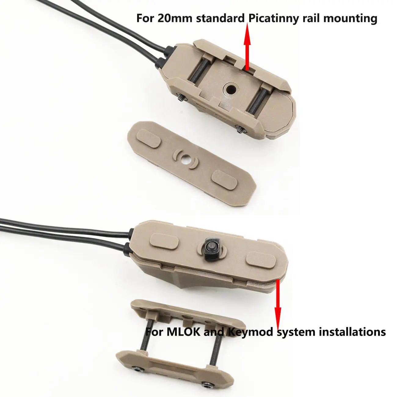 Tactical Dual Remote Pressure Switch Compatible with 3.5mm Plug PEQ-15 & DBAL & SF M300/340/M600/640DF Weapon Lights and Lasers