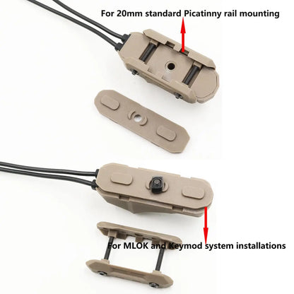 Tactical Dual Remote Pressure Switch Compatible with 3.5mm Plug PEQ-15 & DBAL & SF M300/340/M600/640DF Weapon Lights and Lasers
