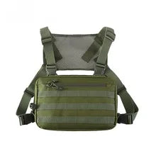 Tactical Chest Rig Molle Chest Rig Bag Chest Rig Airsoft, Radio Chest Harness Holder Holster Vest for Two Way Radio Walkie Talki