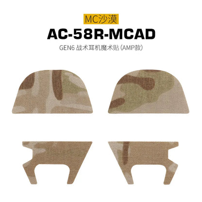 AQzxdc Tactical Headset Sticker Magic Patch for GEN 6 AMP Style Shooting Anti Noise Headphone Hearing Protection Earmuffs