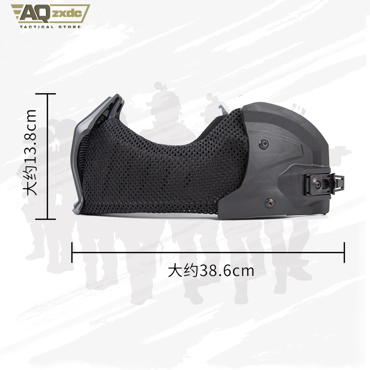 AQzxdc Outdoor EX Helmet Special Mask Ear Face All-Terrain Mask Ear and Face Protection One Half Face Protection CS Field
