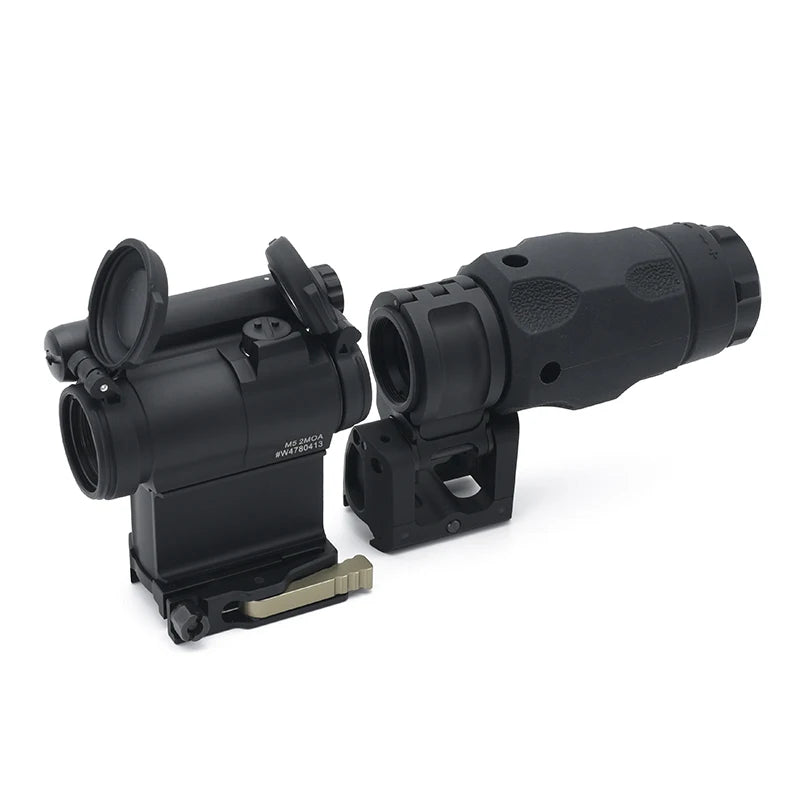 OPP Tactical Red Dot Sight M5 with 3XMAG Magnifier LRP and LEAP06 Mounts High Optical Centerline Combo