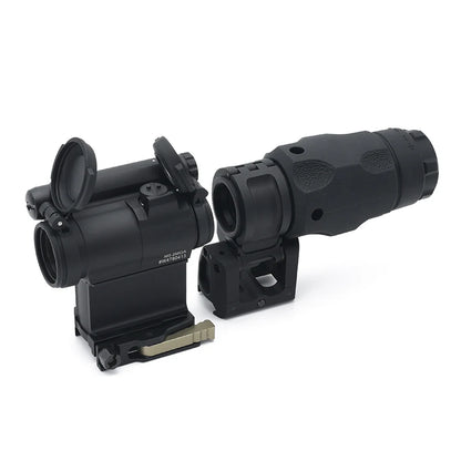 OPP Tactical Red Dot Sight M5 with 3XMAG Magnifier LRP and LEAP06 Mounts High Optical Centerline Combo