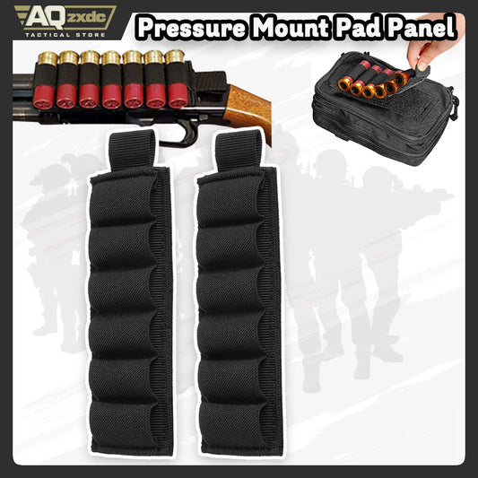 2pcs 12 Gauge Shotgun Shell Holder,Tactical Hook and Loop Shell Holder with Adhesive Backing Sticker, Mollle Shotgun Ammo Holder