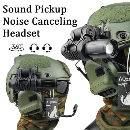 Military AF Replica Helmet, With Tactical Noise Cancelling Headset, Flashlight, Goggles, Flashing Lights, Balaclava