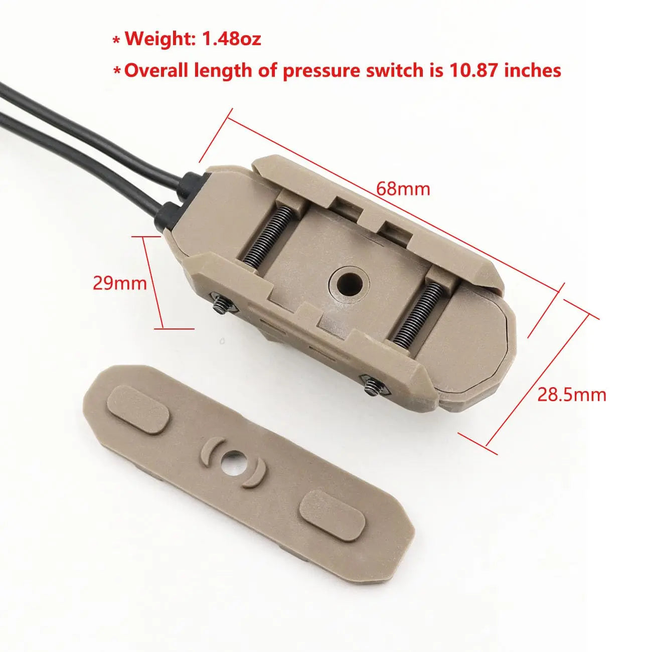 Tactical Dual Remote Pressure Switch Compatible with 3.5mm Plug PEQ-15 & DBAL & SF M300/340/M600/640DF Weapon Lights and Lasers
