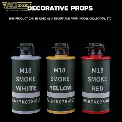 Tactical M18 Model Smoke Grenade Quick Container Release Tactical Smoke Grenade Model for Airsoft Paintball Shooting War CS Game