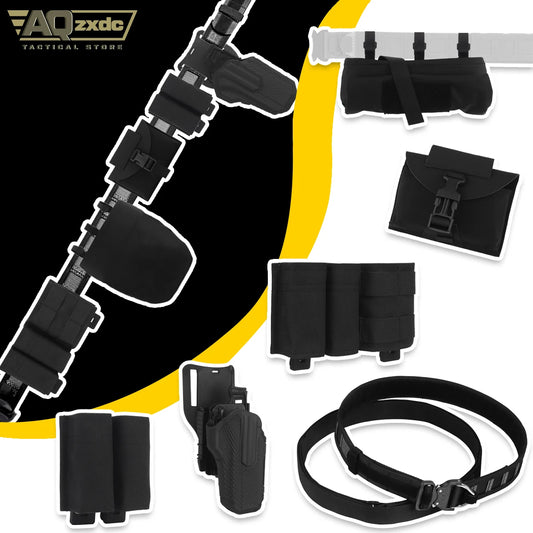 Outdoor Airsoft Belt Set With Triple Magazine Bag PHC Recovery Bag, Seal Quick-Release Medical Kit, Universal Quick-Draw Holster