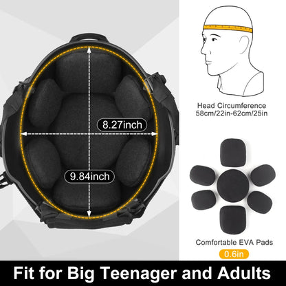 Airsoft Helmet Tactical Helmet,Airsoft Mask Mesh,Elastic Balaclava Mask, Anti Fog Airsoft Goggles, Tactical Full Face Protection