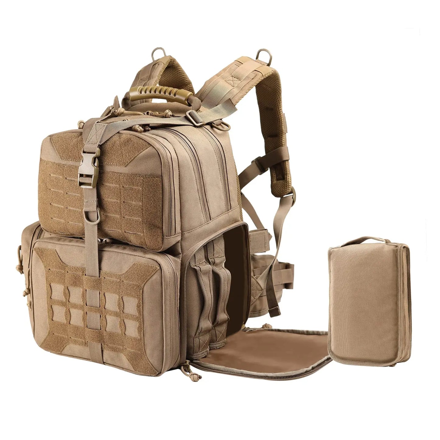 AQzxdc Tactical Range Backpack, Gun Bag for Handguns and Ammo, 3 Pistol Carrying Cases for Hunting Shooting Airsoft CS War Game